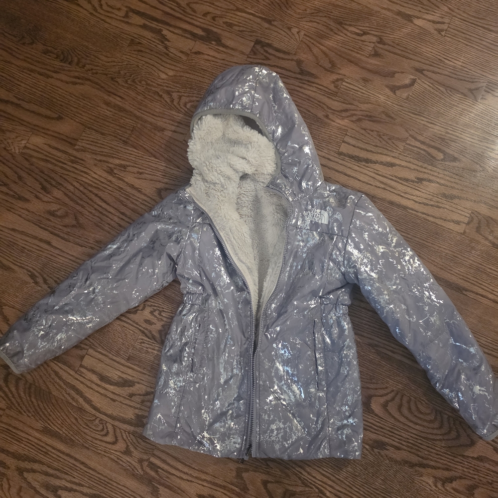 The North Face Kids Shiny Gray Puffer Jacket